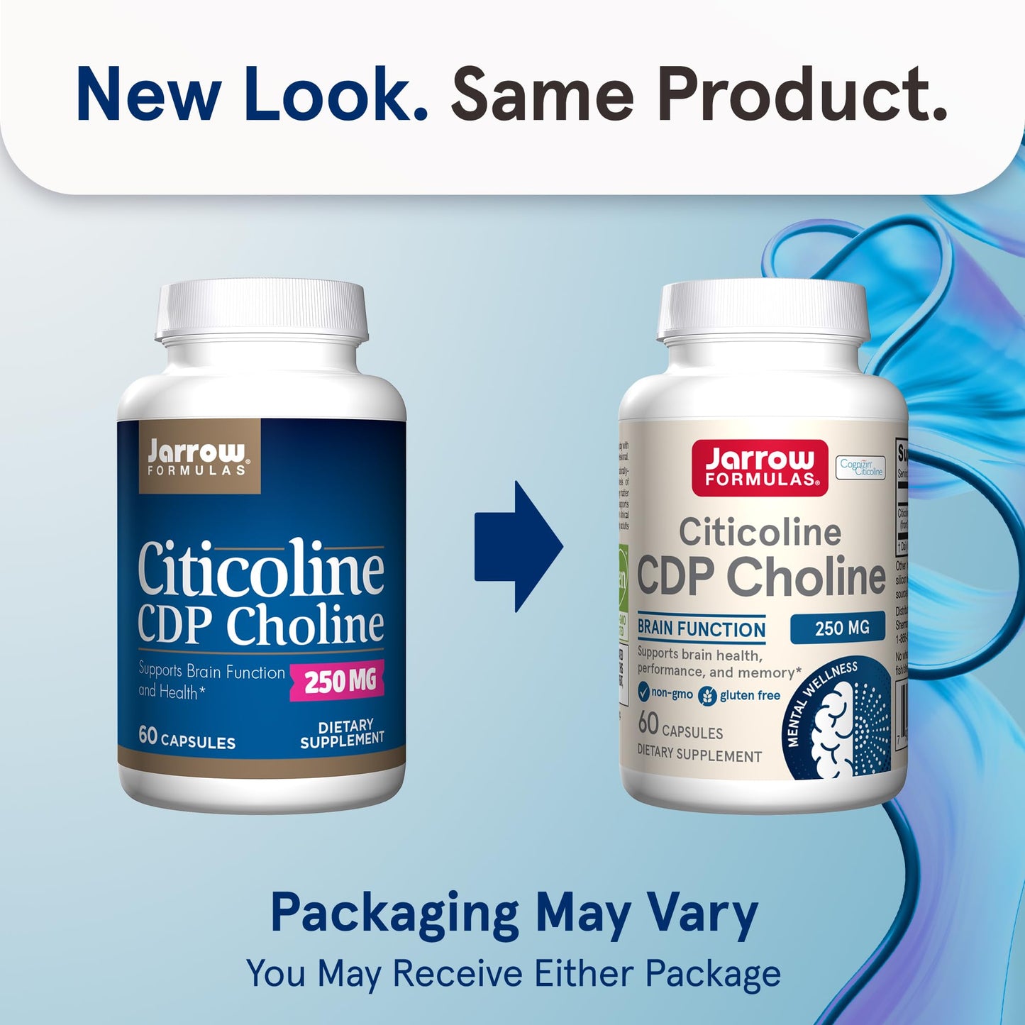 Jarrow Formulas Citicoline CDP Choline 250 mg – Brain Health & Focus (60 Capsules, 12-Pack)