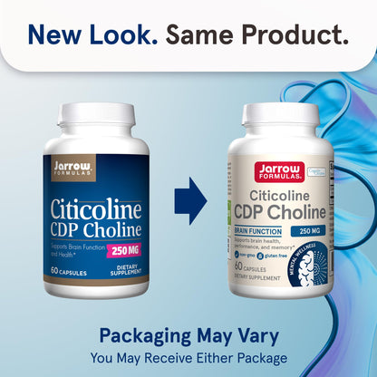 Jarrow Formulas Citicoline CDP Choline 250 mg – Brain Health & Focus (60 Capsules, 12-Pack)