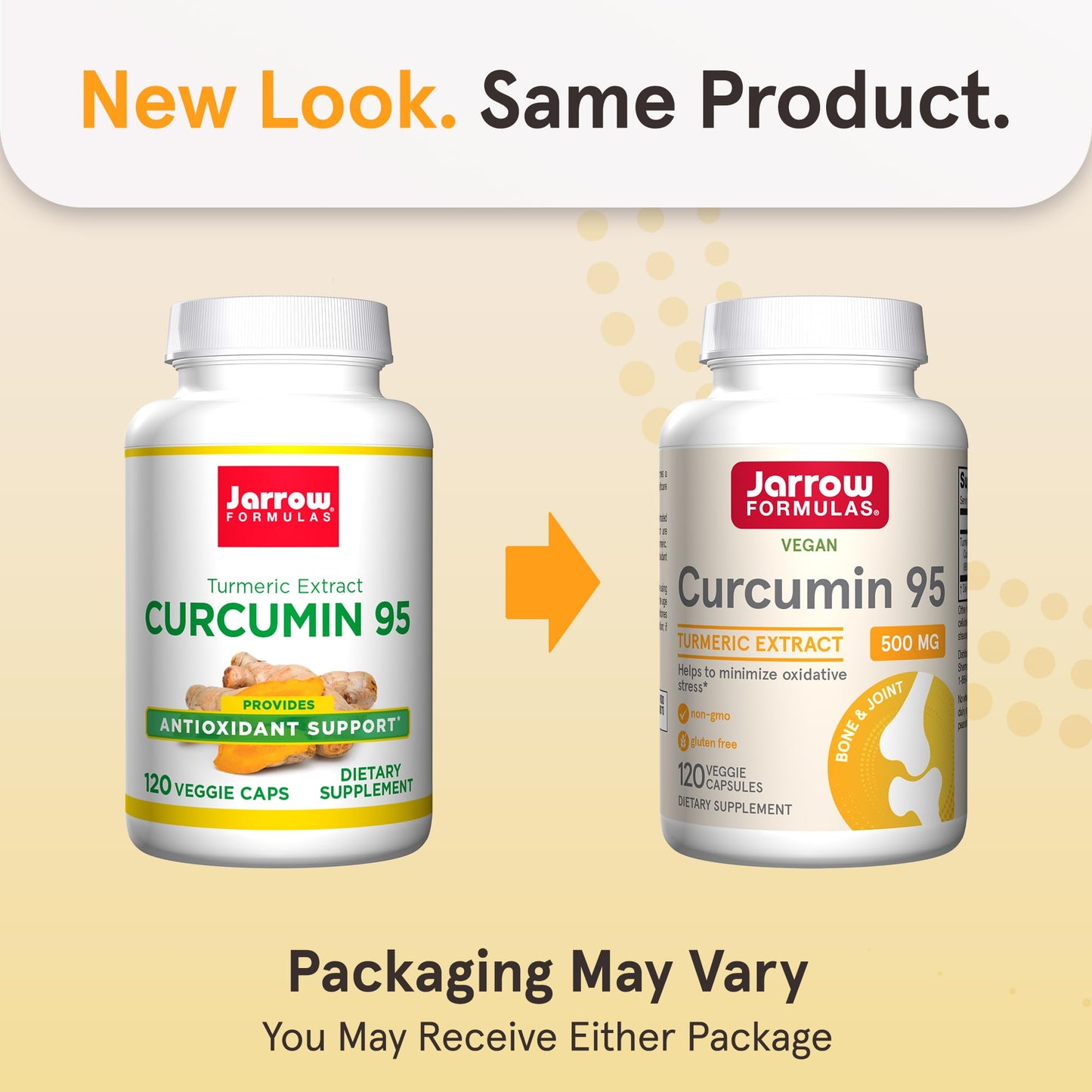 Jarrow Formulas Curcumin 95 500 mg – Turmeric Curcumin Extract for Antioxidant Support, 120 Veggie Capsules (Pack of 12)
