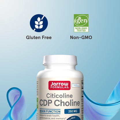 Jarrow Formulas Citicoline CDP Choline 250 mg – Brain Health & Focus (60 Capsules, 12-Pack)