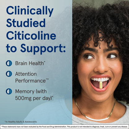 Jarrow Formulas Citicoline CDP Choline 250 mg – Brain Health & Focus (60 Capsules, 12-Pack)