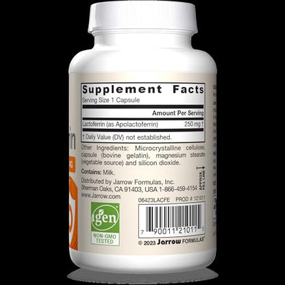 Jarrow Formulas Lactoferrin 250 mg – Immune Support & Iron Absorption (60 Caps) Pack of 12