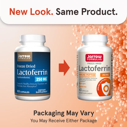 Jarrow Formulas Lactoferrin 250 mg – Immune Support & Iron Absorption (60 Caps) Pack of 12