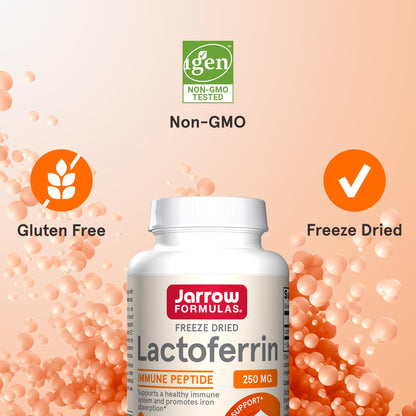 Jarrow Formulas Lactoferrin 250 mg – Immune Support & Iron Absorption (60 Caps) Pack of 12