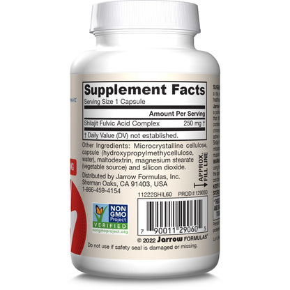 Jarrow Formulas Shilajit 250 mg Fulvic Acid Complex – 60 Veggie Capsules