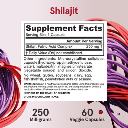 Jarrow Formulas Shilajit 250 mg Fulvic Acid Complex – 60 Veggie Capsules