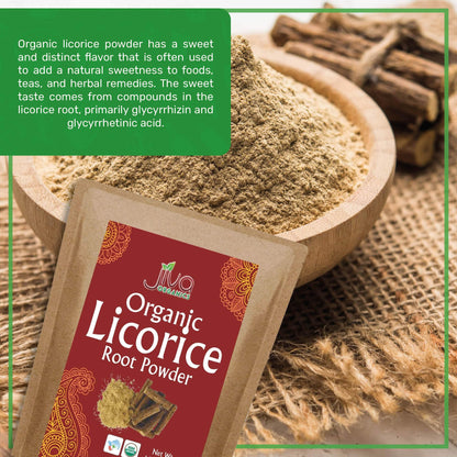Jiva Organics Licorice Root Powder 14 oz Bulk Bag – Glycyrrhiza glabra, Non-GMO, Organic