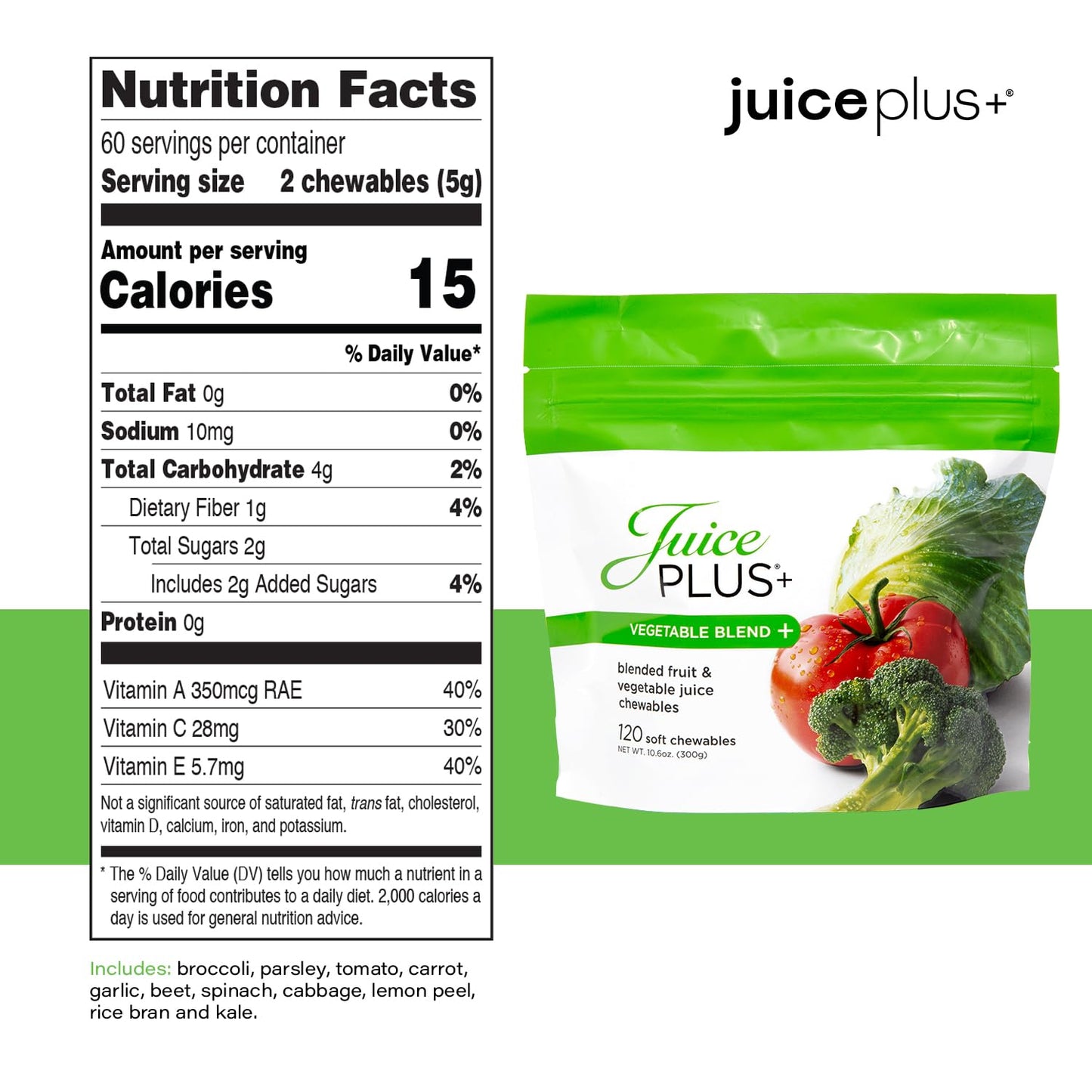 Juice Plus+ Fruit & Vegetable Blend Soft Chews – Vegan Gummies for Adults & Kids | 4 Packs