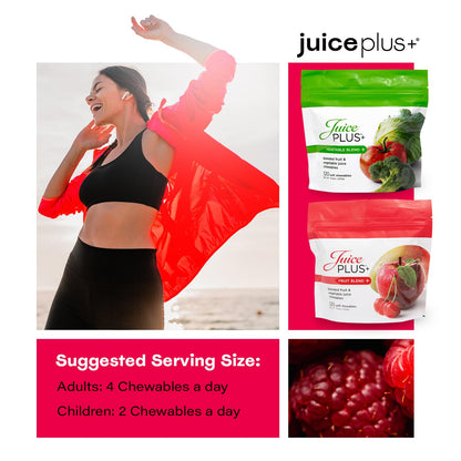 Juice Plus+ Fruit & Vegetable Blend Soft Chews – Vegan Gummies for Adults & Kids | 4 Packs