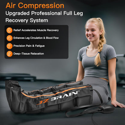 JZBRAIN Air Compression Leg Recovery Boots – Dual-Power, 6 Modes, 14 Zones (Small)
