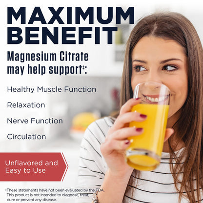KAL Magnesium Citrate 600 mg ActivMix Instant Powder – Muscle Function, Relaxation, Vegan & Gluten Free