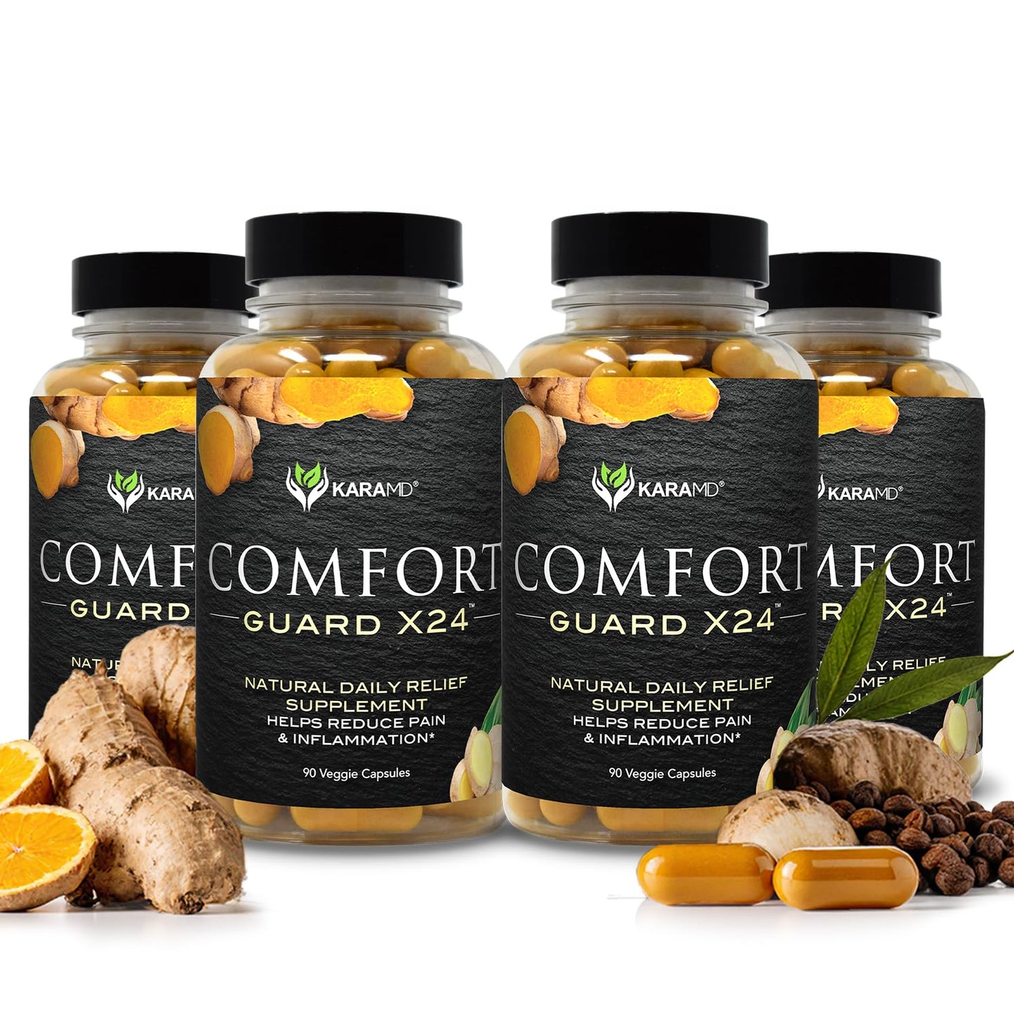 KaraMD Comfort Guard X24 – Joint Support with Turmeric, Boswellia & Ginger (4 Pack)