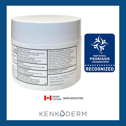 Kenkoderm Psoriasis Cream – 2% Salicylic Acid Fragrance-Free Moisturizer (10 oz) Pack of 4