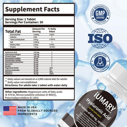 Keszciy Hyaluronic Acid 850mg Joint Support Capsules | Pack of 3 (90 Tablets)