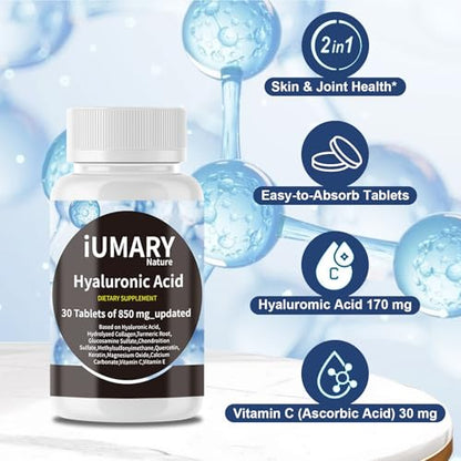 Keszciy Hyaluronic Acid 850mg Joint Support Capsules | Pack of 3 (90 Tablets)
