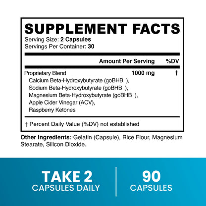 Keto Pills with Apple Cider Vinegar & GoBHB – 60 Capsules