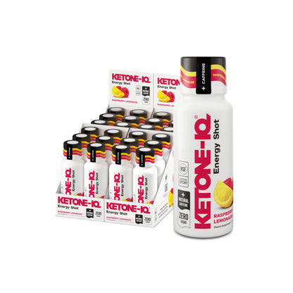 Ketone-IQ Ketone Energy Shots - 24 On-The-Go Raspberry Lemonade, 100mg Green Tea Caffeine
