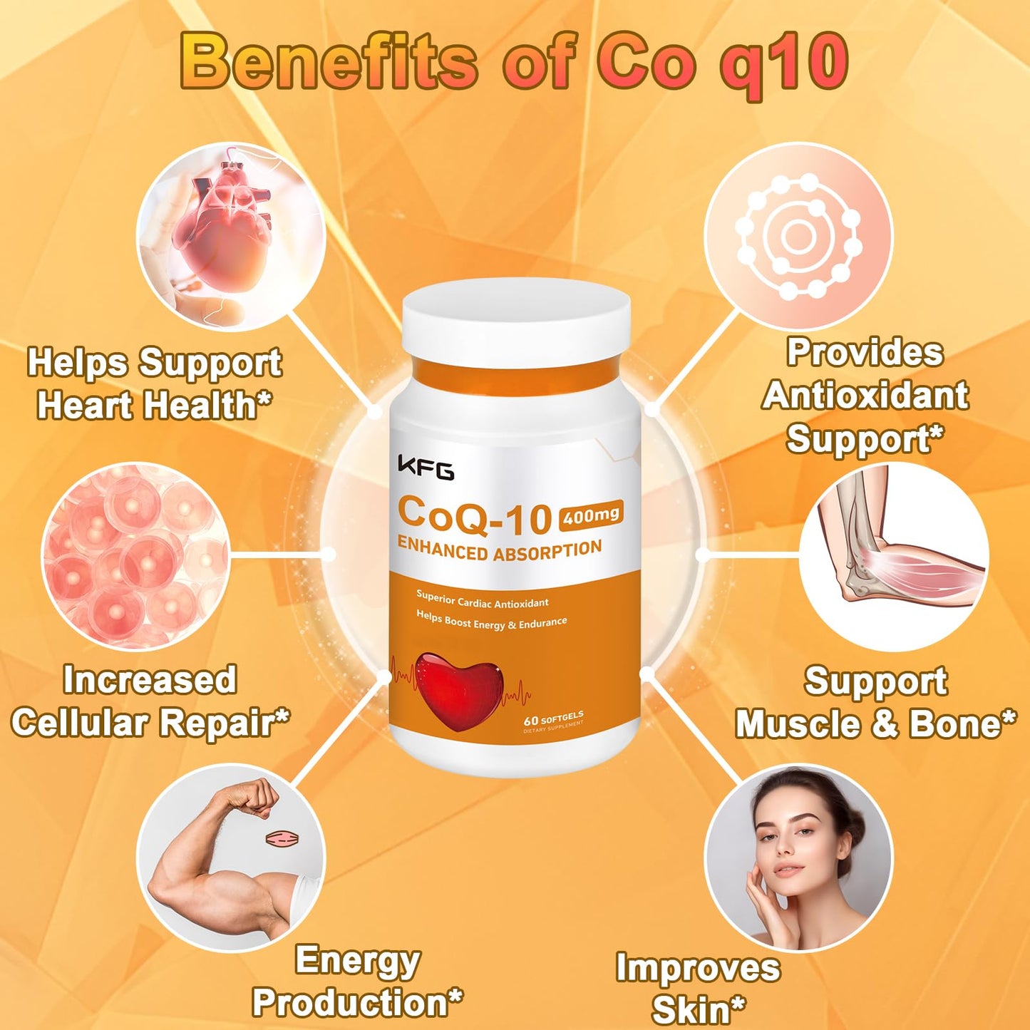KFG CoQ10 400mg Softgels – Heart Health & Energy Support | Gluten Free