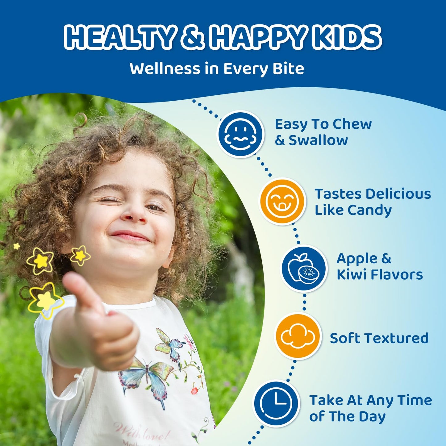 Center-Filled Magnesium Gummies for Kids 300MG - Magnesium Glycinate Gummies with L-theanine, Omega-3, Vitamin B6, D for Kids & Adults, Sleep, Calm & Muscle Relaxation - Apple & Kiwi
