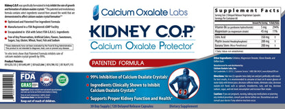 KIDNEY C.O.P. Calcium Oxalate Protector 120 Capsules — Kidney Stone Support (6 Pack)