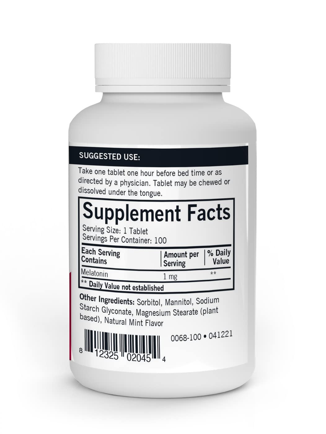 Kirkman Melatonin 1 mg Chewable Tablets – 100 Count – Mint Flavor, Hypoallergenic