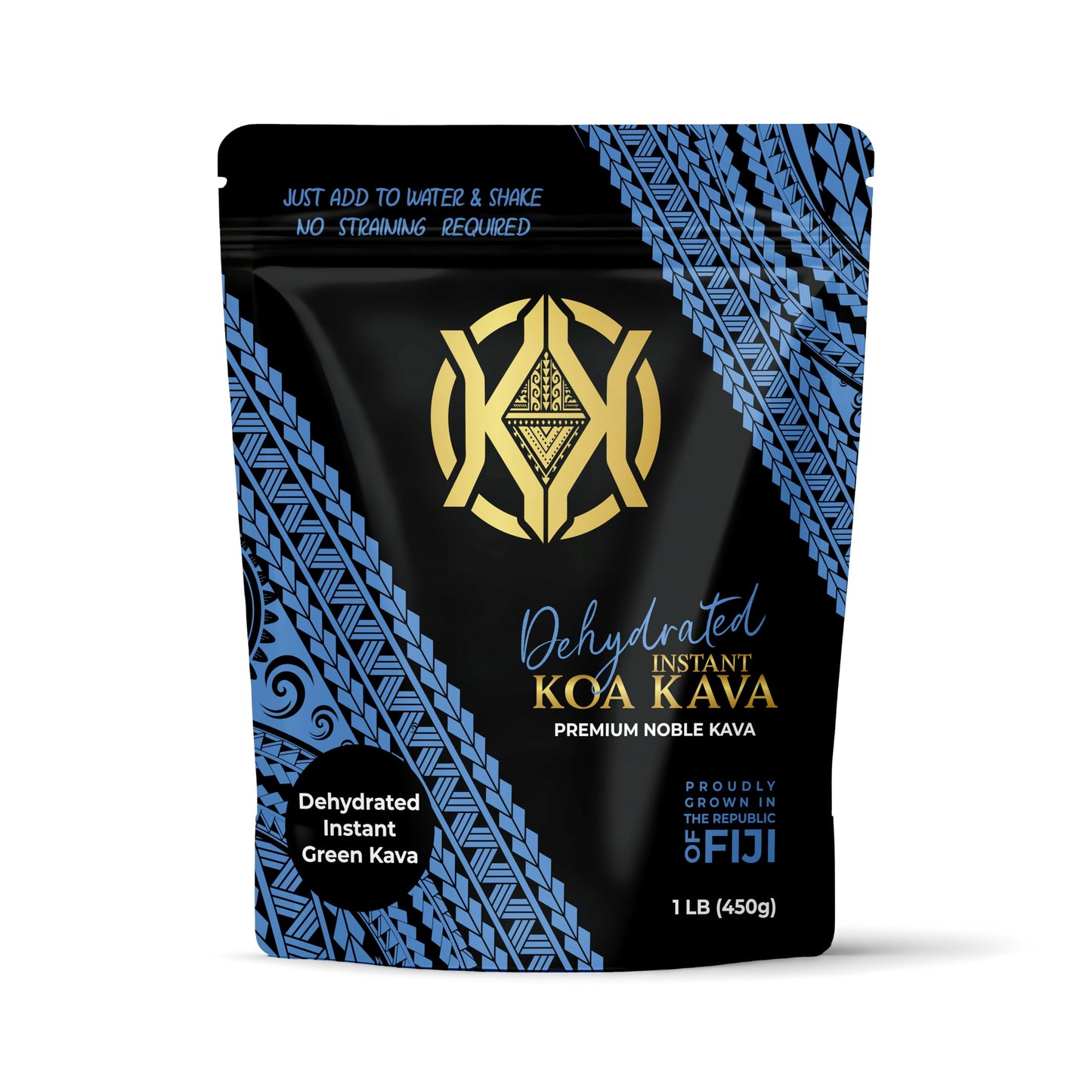 Koa Kava Dehydrated Instant Kava – 16 oz Green Fijian Noble Root Powder (1 lb)