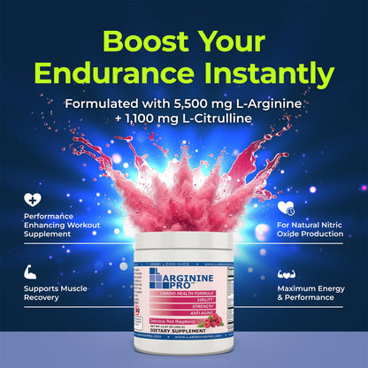 L-ARGININE PRO | 5,500mg L-Arginine + 1,100mg L-Citrulline Nitric Oxide Drink Mix