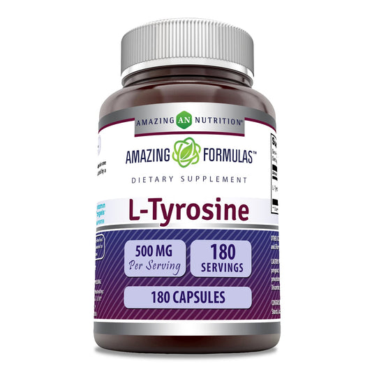 Amazing Formulas L-Tyrosine 500mg | 180 Capsules | Made in USA