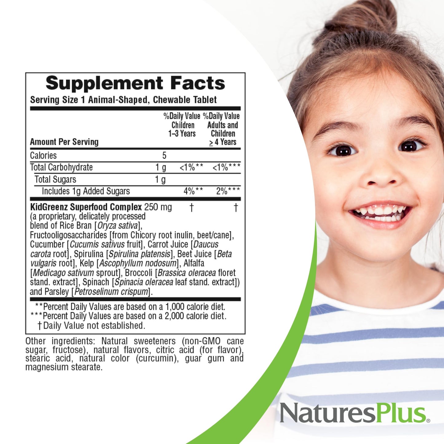 Natures Plus Animal Parade KidGreenz – 90 Animal-Shaped Chewables (Pack of 3) - Vegetarian & Gluten Free