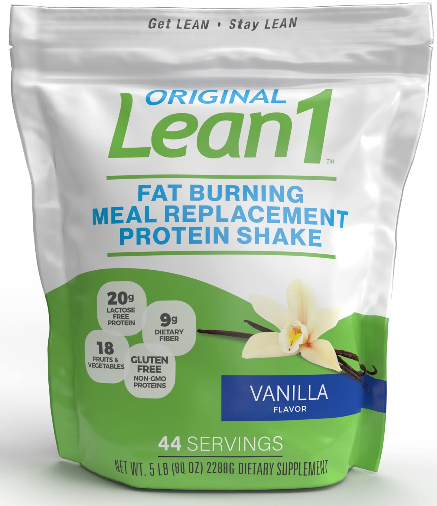 Lean1 Vanilla Meal Replacement Shake – 44 Servings (5 lb Bag)