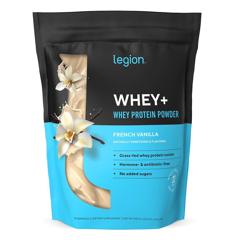 LEGION Whey+ French Vanilla Whey Isolate – Grass-Fed, 60 Servings