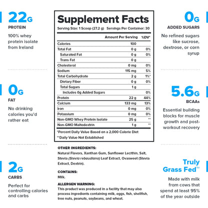 LEGION Whey+ French Vanilla Whey Isolate – Grass-Fed, 60 Servings