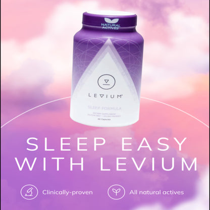 Levium Sleep Formula Supplement | Natural Relaxation Capsules with Melatonin, GABA, L-Theanine, Magnesium | 60 Count Bottle – 30 Day Supply