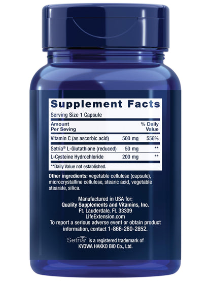 Life Extension Glutathione, Cysteine & C, 500 mg Vitamin C - Liver Health