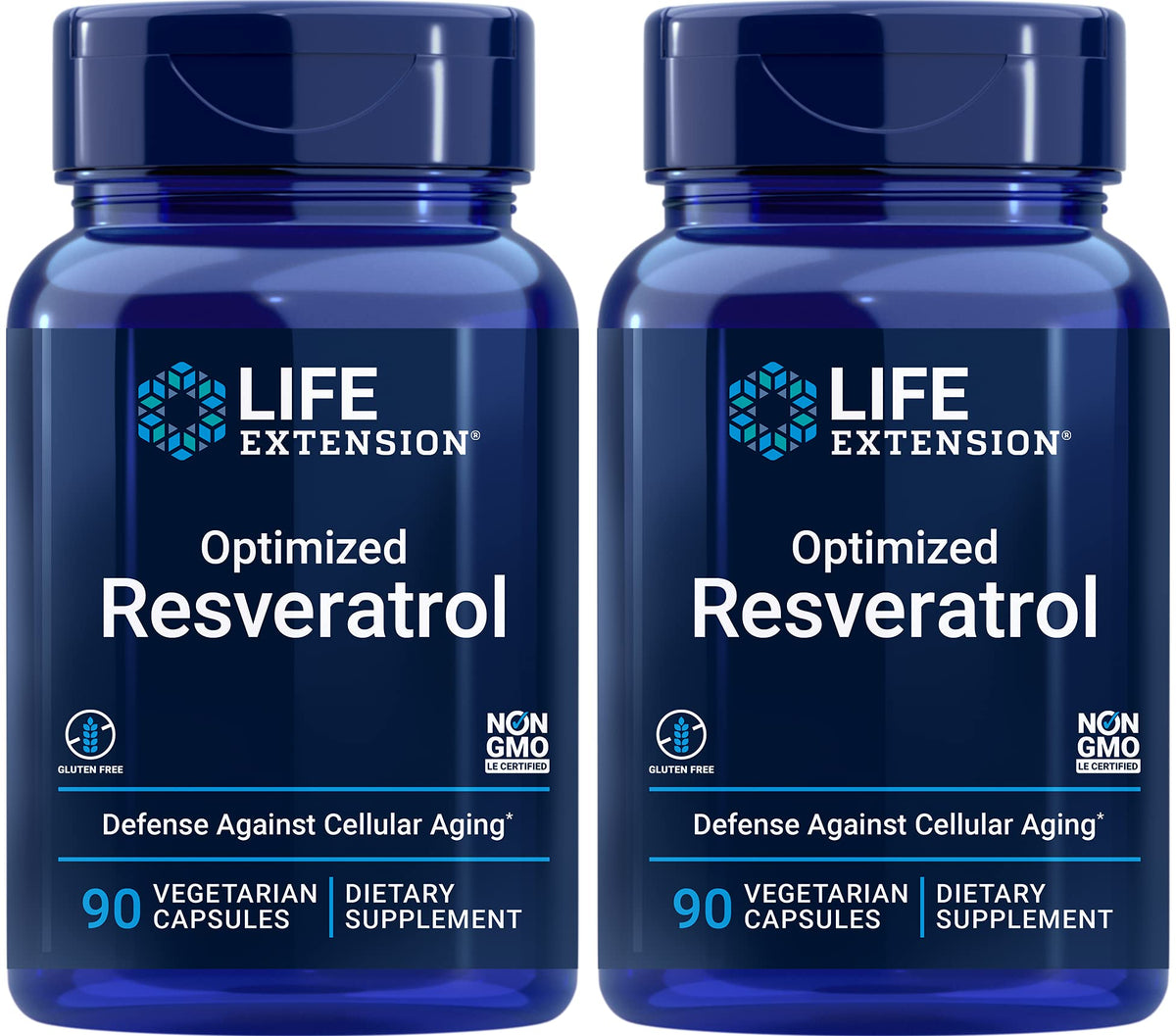 Life Extension Optimized Resveratrol – 90 كبسولة نباتية (عبوتان)