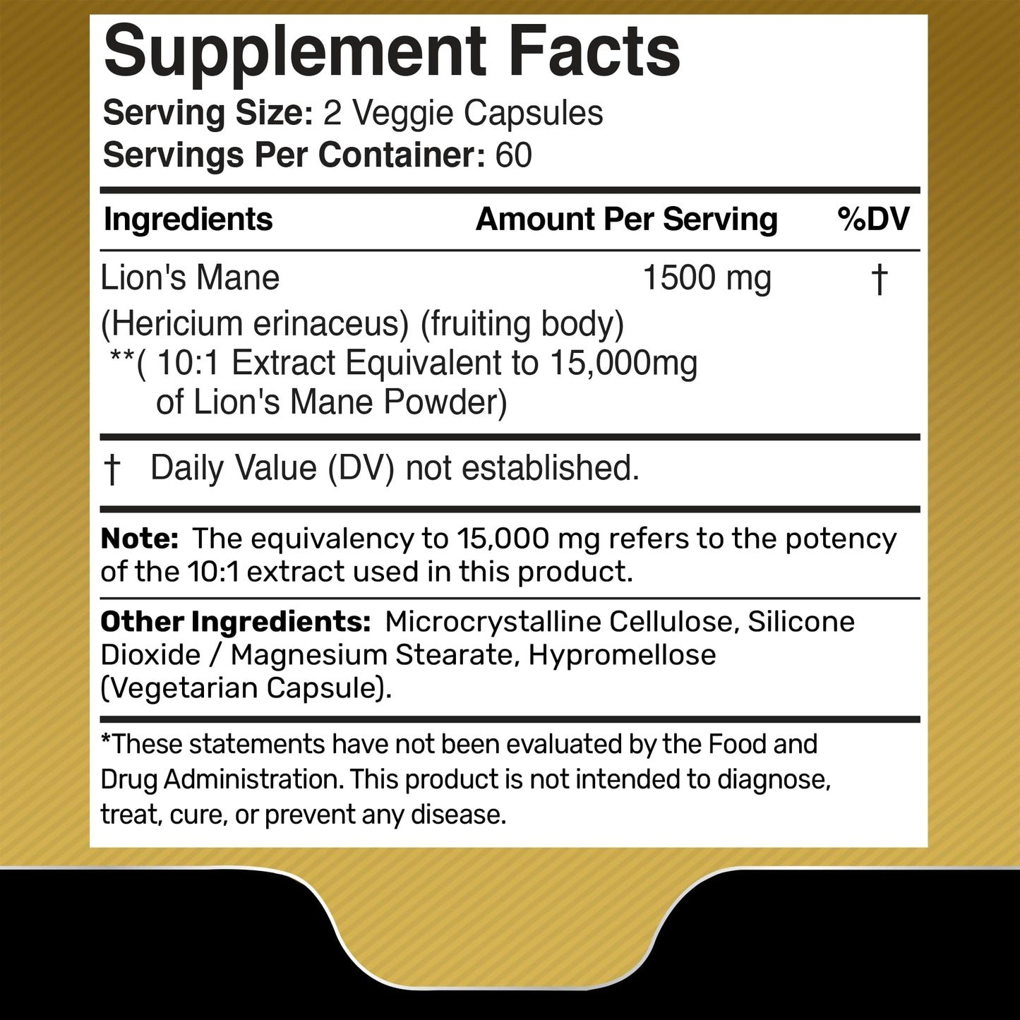 Lion's Mane Supplement Capsules - 120 Count | Cognitive & Immune Support