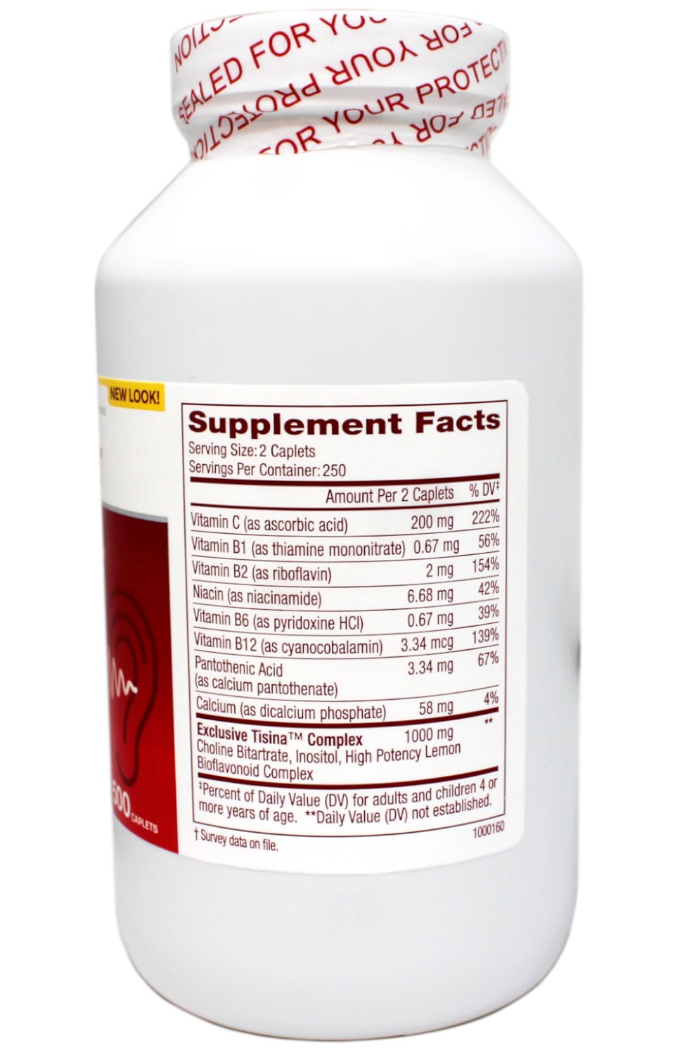 Lipo Flavanoid Ear Health 500 Caplets – Tisina Complex for Tinnitus Support