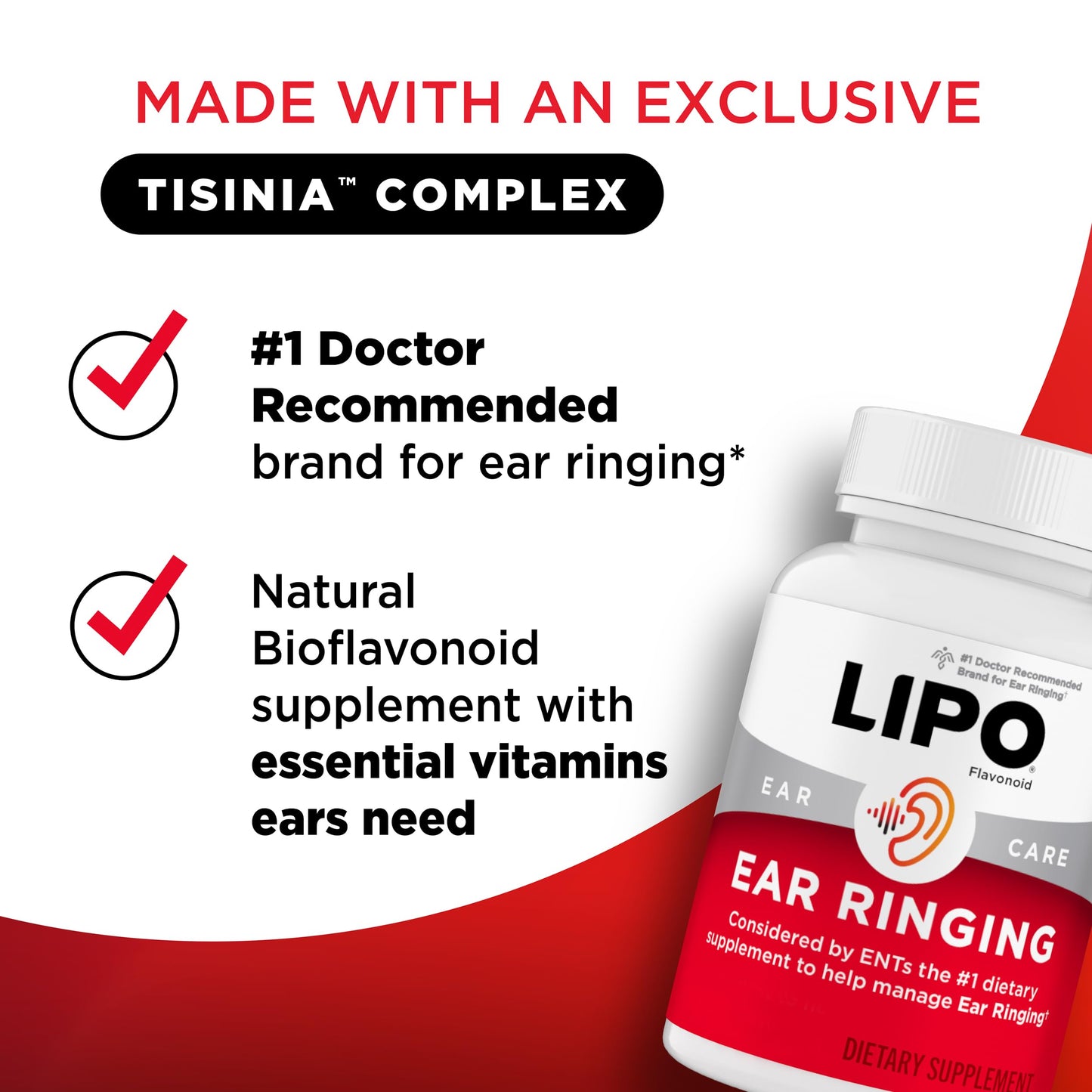 Lipo-Flavonoid Ear Ringing Support — Doctor-Recommended Lemon Bioflavonoid Complex | 500 Caplets