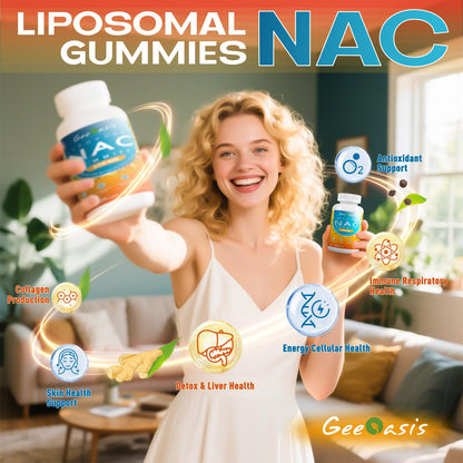 Liposomal NAC Gummies 600mg | NAC Supplement for Immunity, Liver & Lung Health | Sugar-Free Pineapple, 60 Count