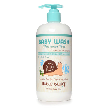 Little Twig Baby Wash – Fragrance Free, Plant-Derived Formula, 17 fl oz