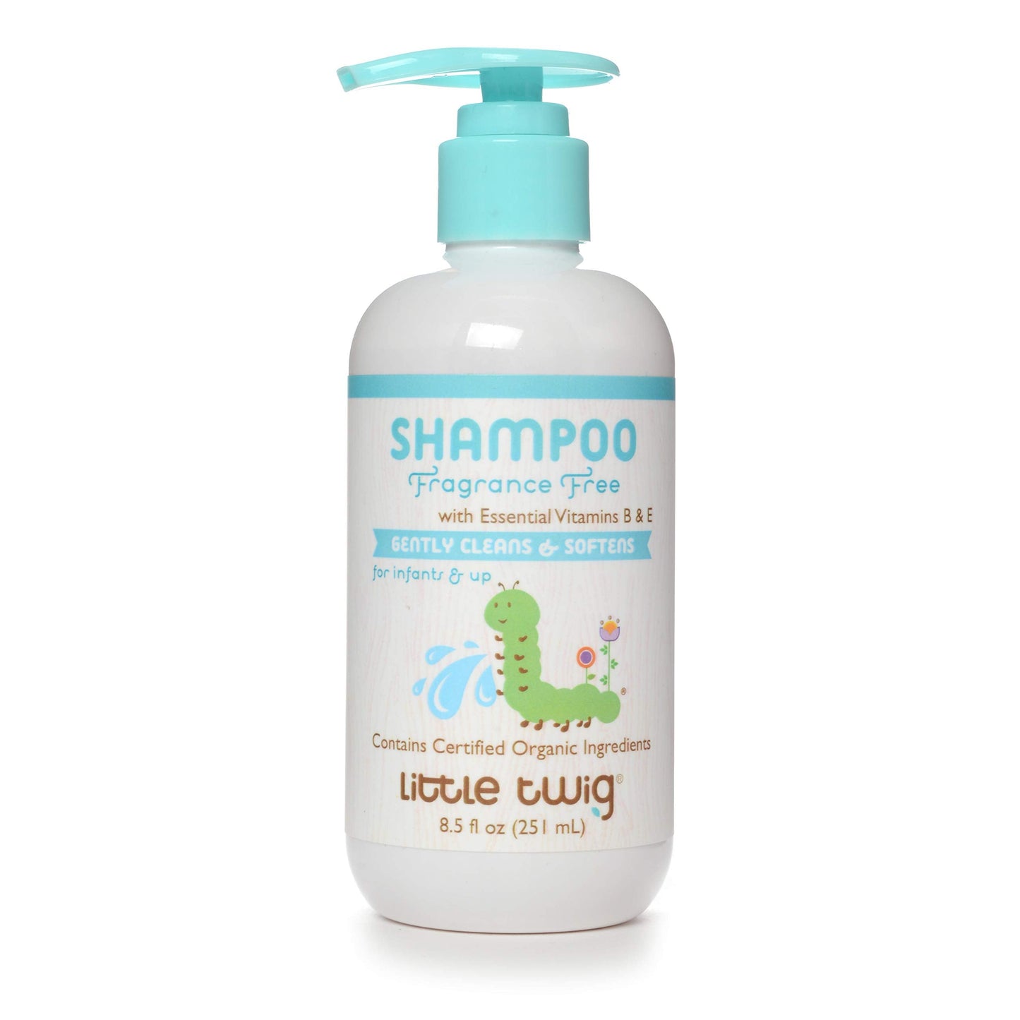 Little Twig Fragrance-Free Shampoo – Organic Plant-Derived Formula, Vegan, Gluten-Free, 8.5 oz for Newborns