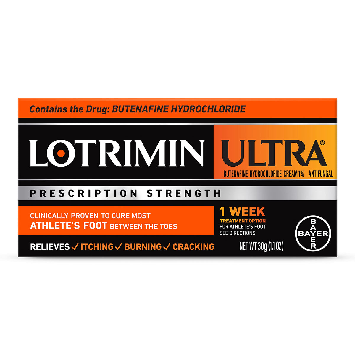 Trattamento Lotrimin Ultra da 1 settimana per il piede d'atleta | Crema di butenafina all'1% con forza su prescrizione