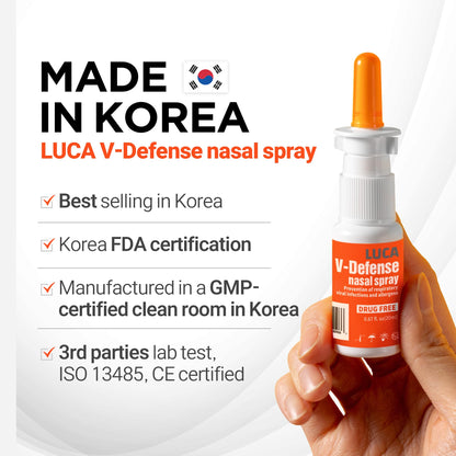 LUCA V-Defense Nasal Spray – Drug-Free Relief, Moisturizes Nasal Passages | 0.67 fl oz (200 Sprays)