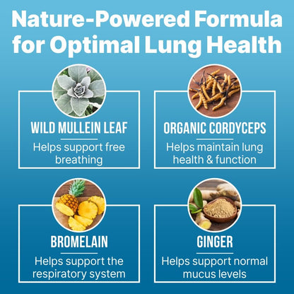 LUNG CLEAR PRO Lung Support Drops with Wild Mullein Leaf – 2 fl oz (6 Bottles)