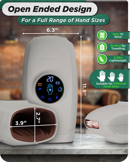 Lunix LX7 Hand Massager – LCD Touchscreen, Heated Air Compression, Cordless