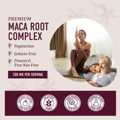 Maca Root Gummies Peach Flavor - 200mg Extra Strength for Energy & Hormone Balance