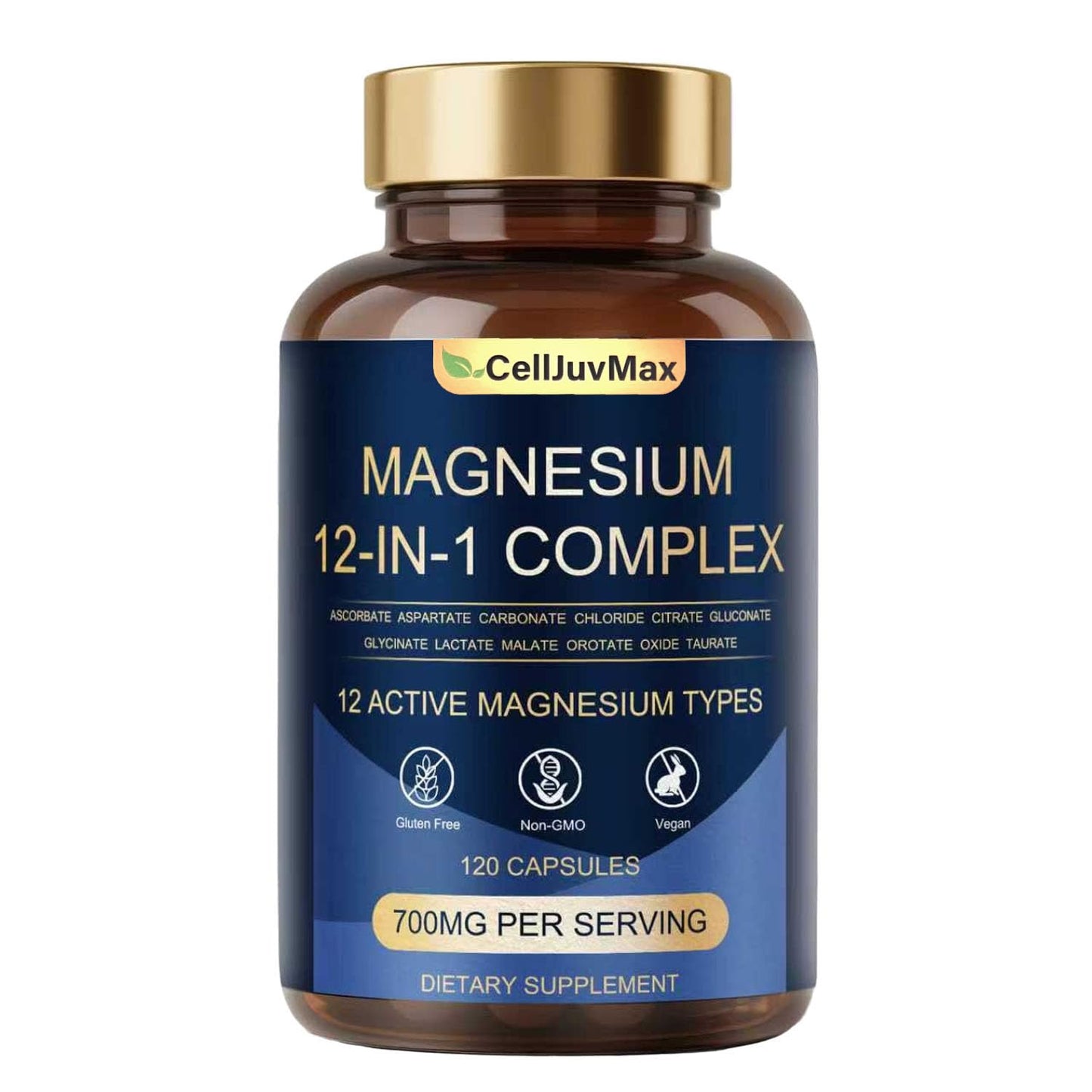 Magnesium 12-IN-1 Complex – 700mg per Capsule, 120 Vegan Capsules
