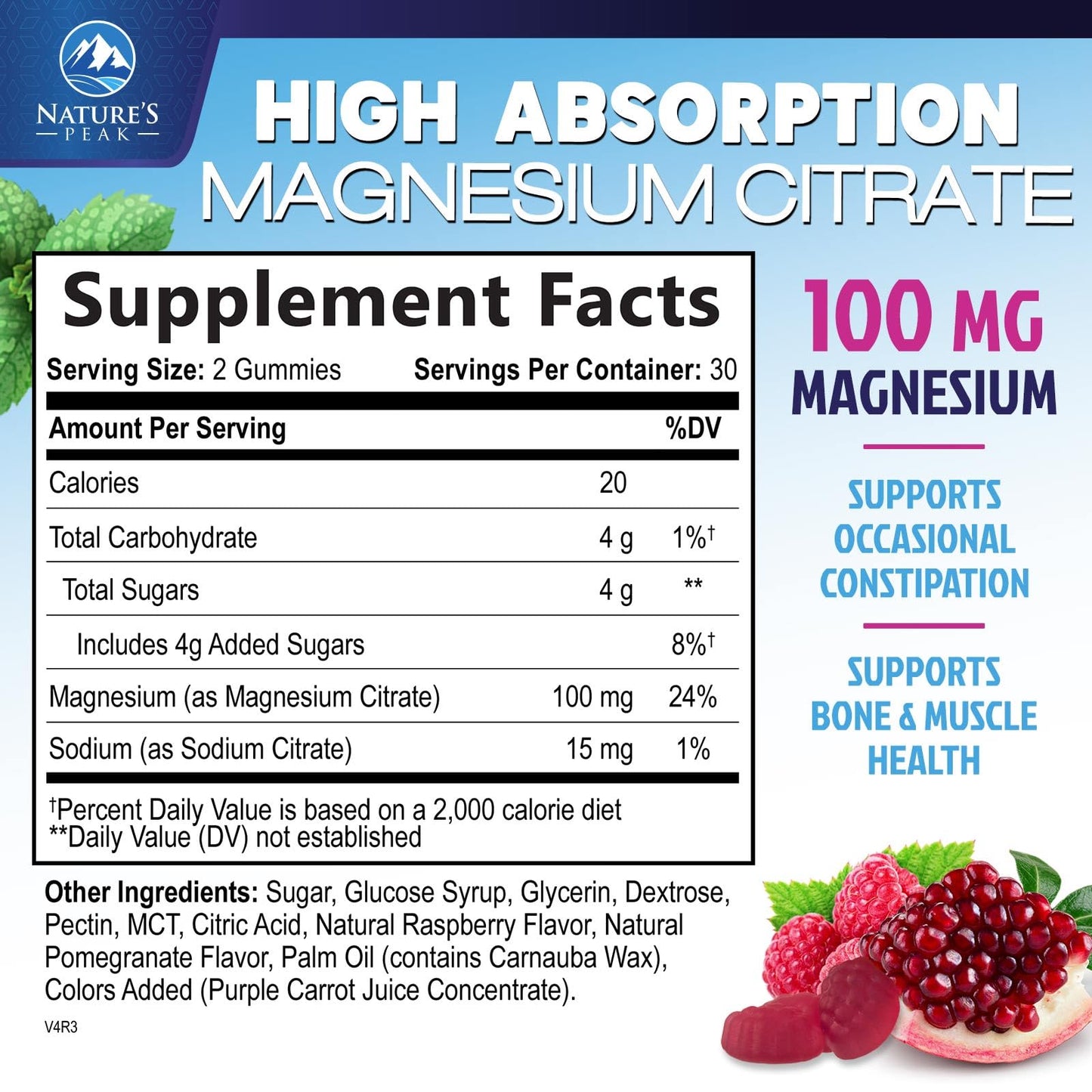 Magnesium Citrate Gummies – High-Absorption for Adults & Kids (60 Gummies)