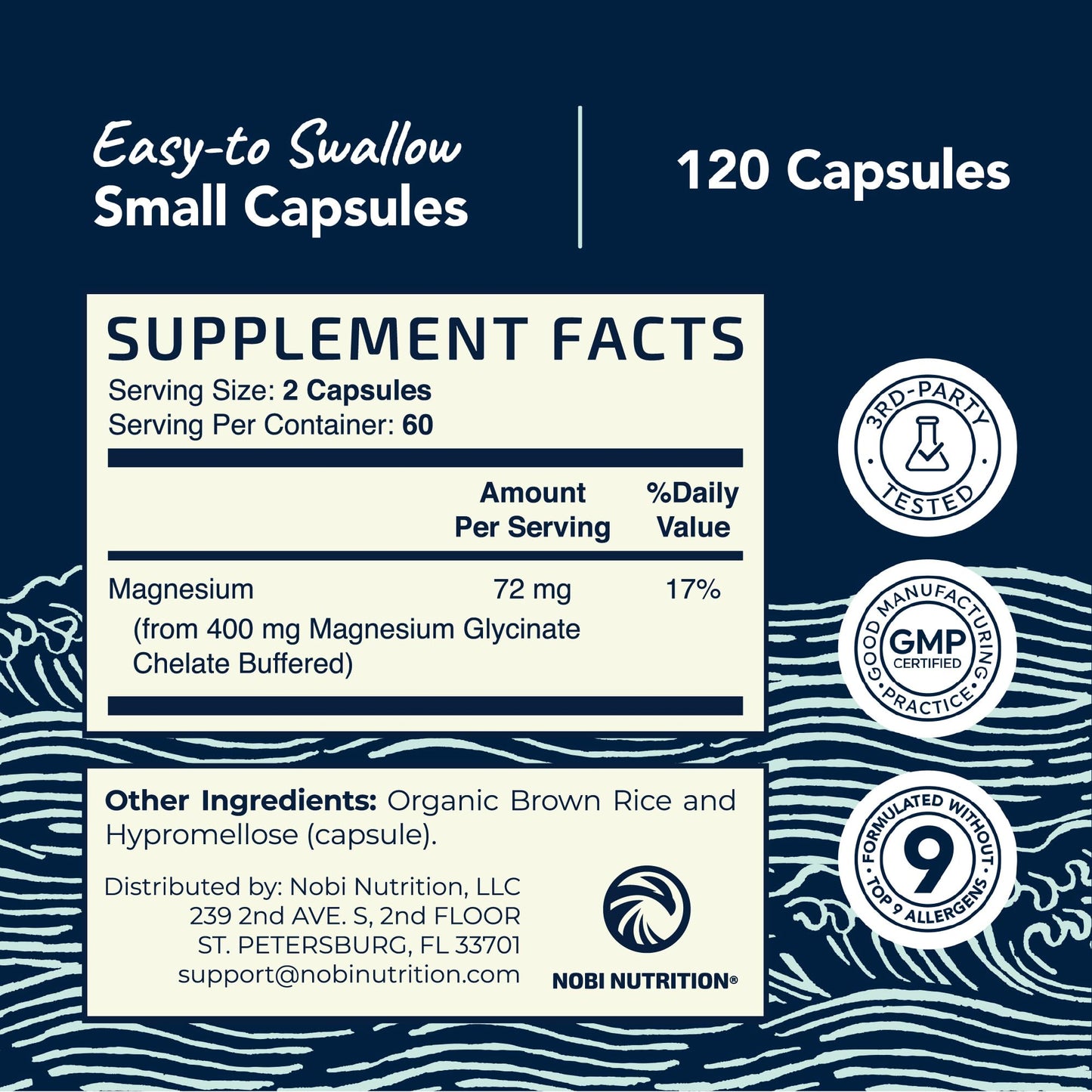 Magnesium Glycinate 400mg – Chelated Magnesium for Sleep, Calm & Muscle Support | 120 Ct