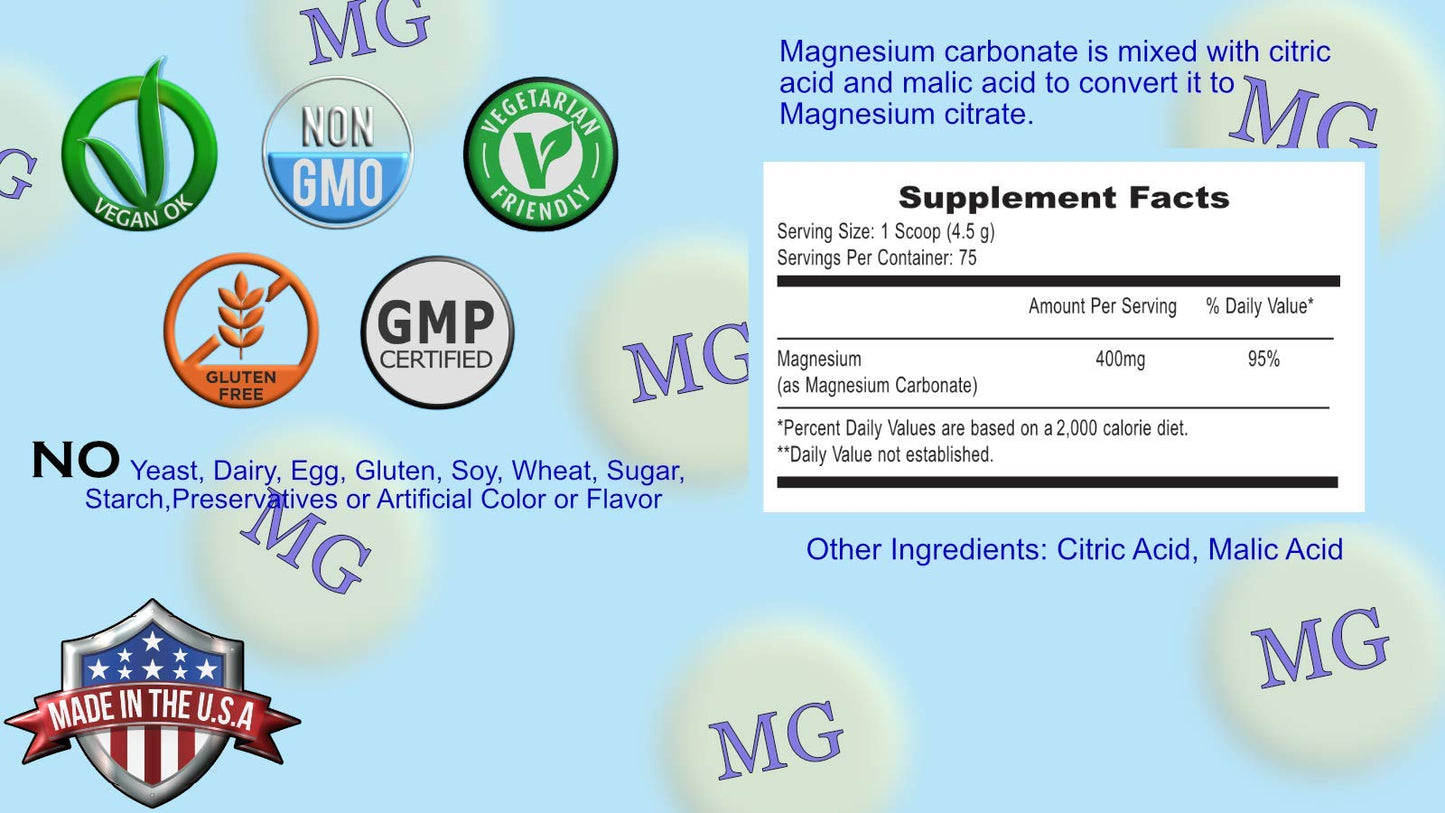 Magnesium Supreme Original Plain Unflavored – Sleep Support, Non-GMO, Gluten Free, Vegan, 12oz (75 Servings)
